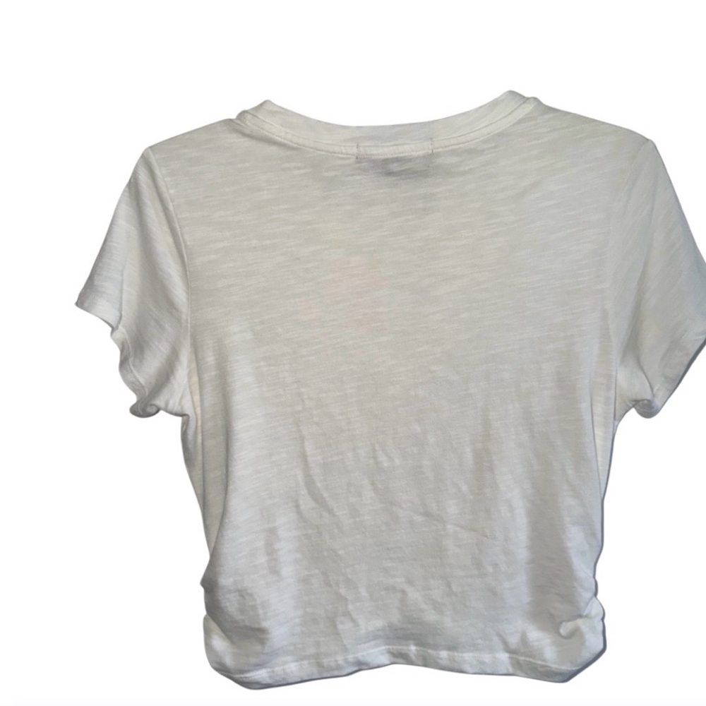 SANCTUARY HIGHSTREET CROP TEE WHITE SZ SMALL Short Sleeve Wrapped Front - Picture 4 of 13